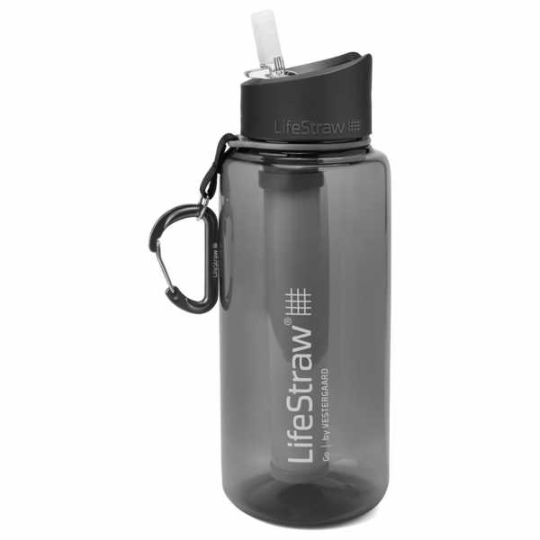 Water bottle with filter GO 1L grey
