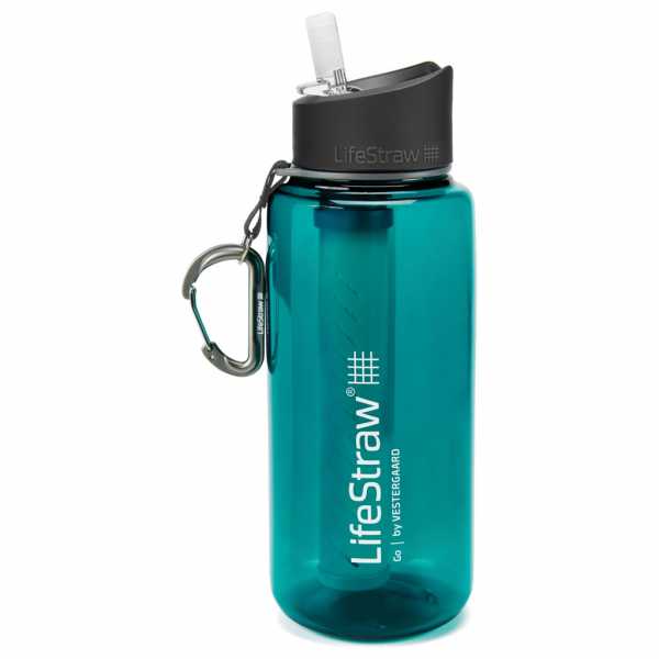 Water bottle with filter GO 1L dark teal