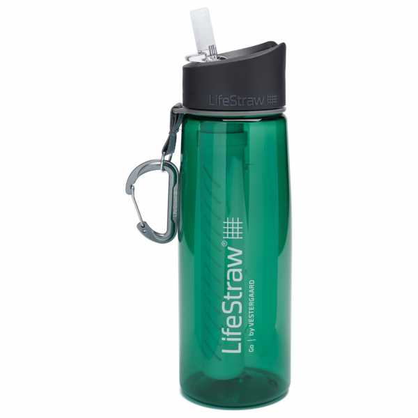 Water bottle with filter GO 0,65L green